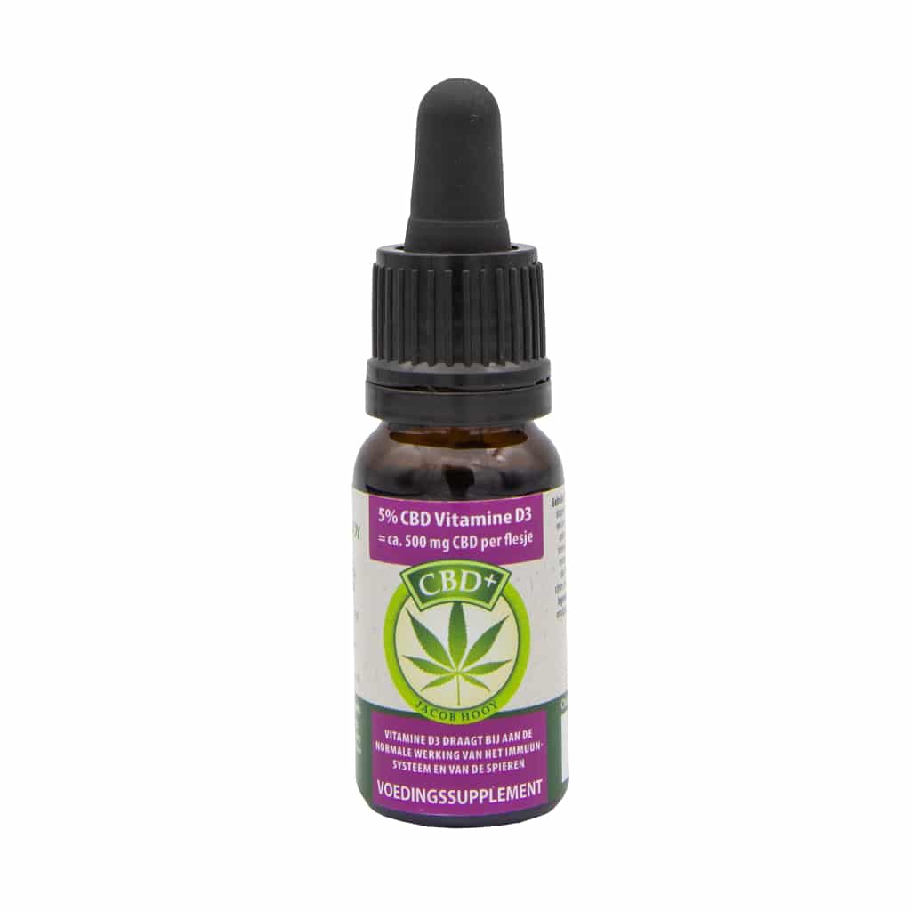 CBD Olie 5% + Vitamine D3, Jacob Hooy